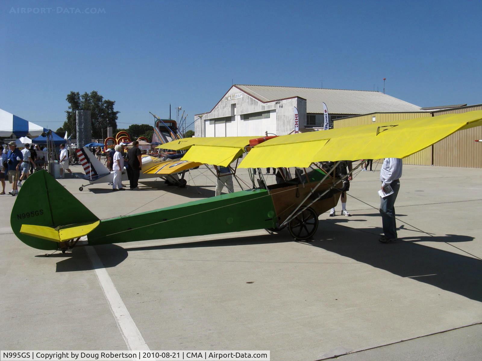 N995GS, 1999 Butterfly Aero Banty C/N 1285, 1999 Butterfly Aero BANTY Ultralight, Rotax 277 26 Hp at 6,250 rpm single cylinder two-stroke engine with integral reduction drive, single seat
