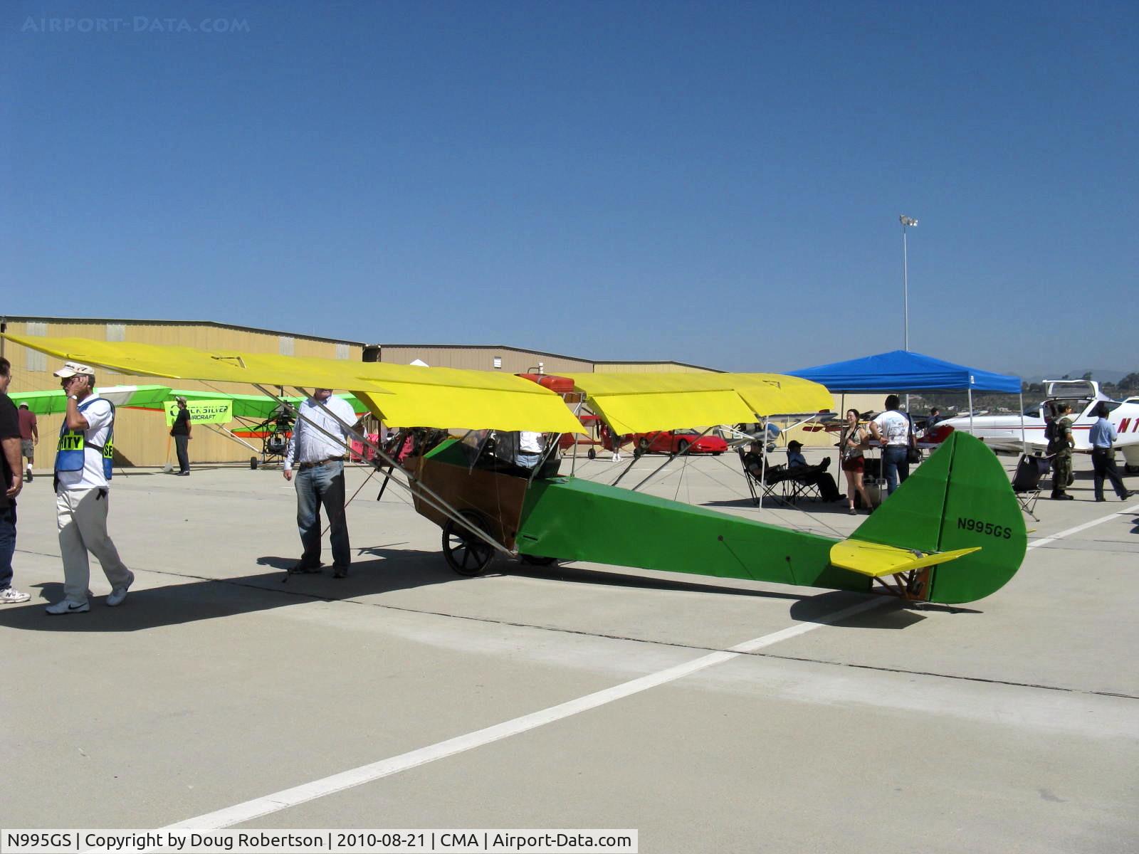 N995GS, 1999 Butterfly Aero Banty C/N 1285, 1999 Stucker Butterfly Aero BANTY Ultralight Experimental, Rotax 277 26 Hp at 6,250 rpm single cylinder two-stroke engine with integral reduction drive, single seat