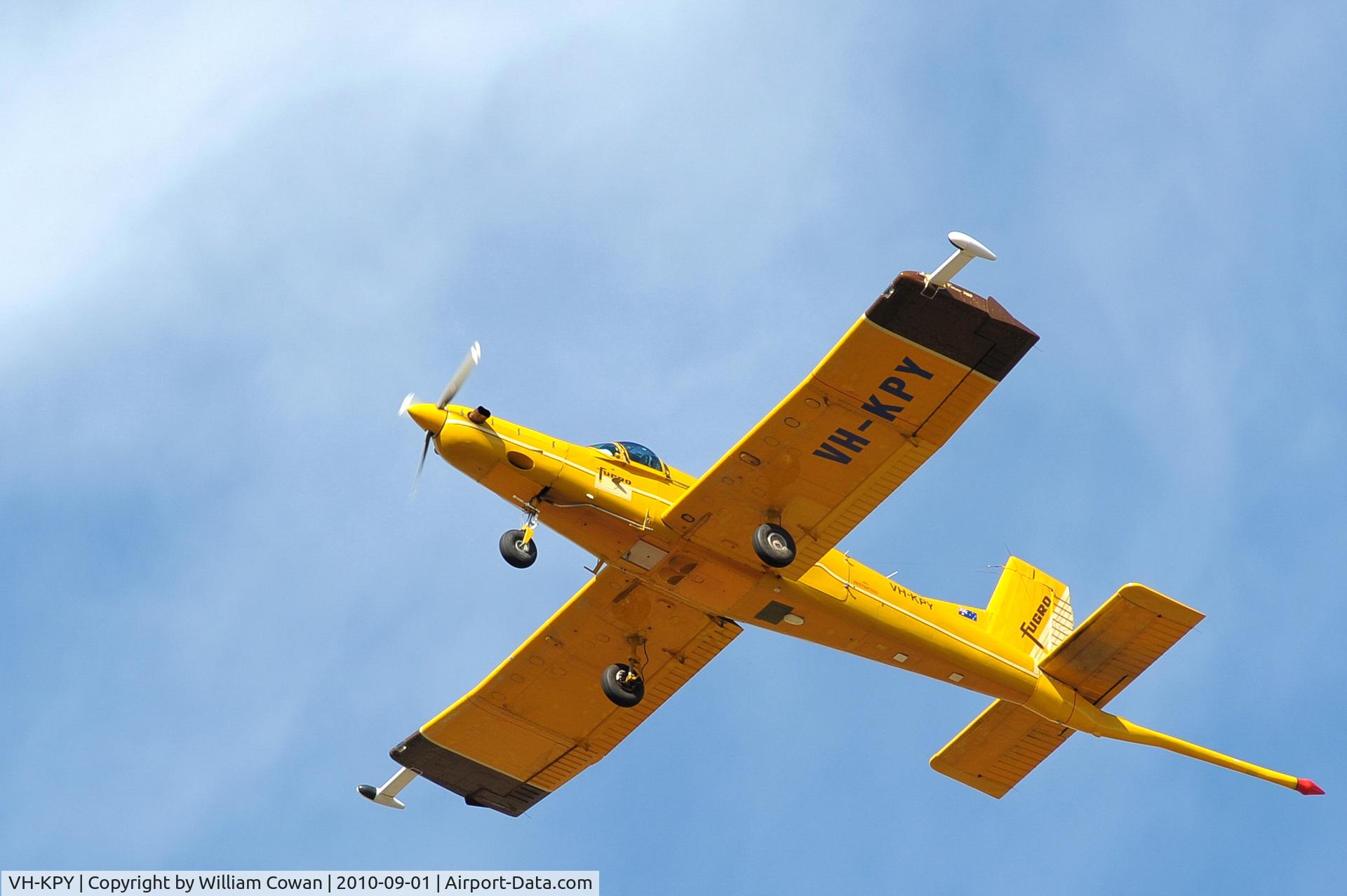 VH-KPY, 1997 Pacific Aerospace Cresco 08-600 C/N 021, Spotted over the Canberra Region August/Sept 2010. This image was taken from the Tidbinbilla Valley, 1st Sept 2010.