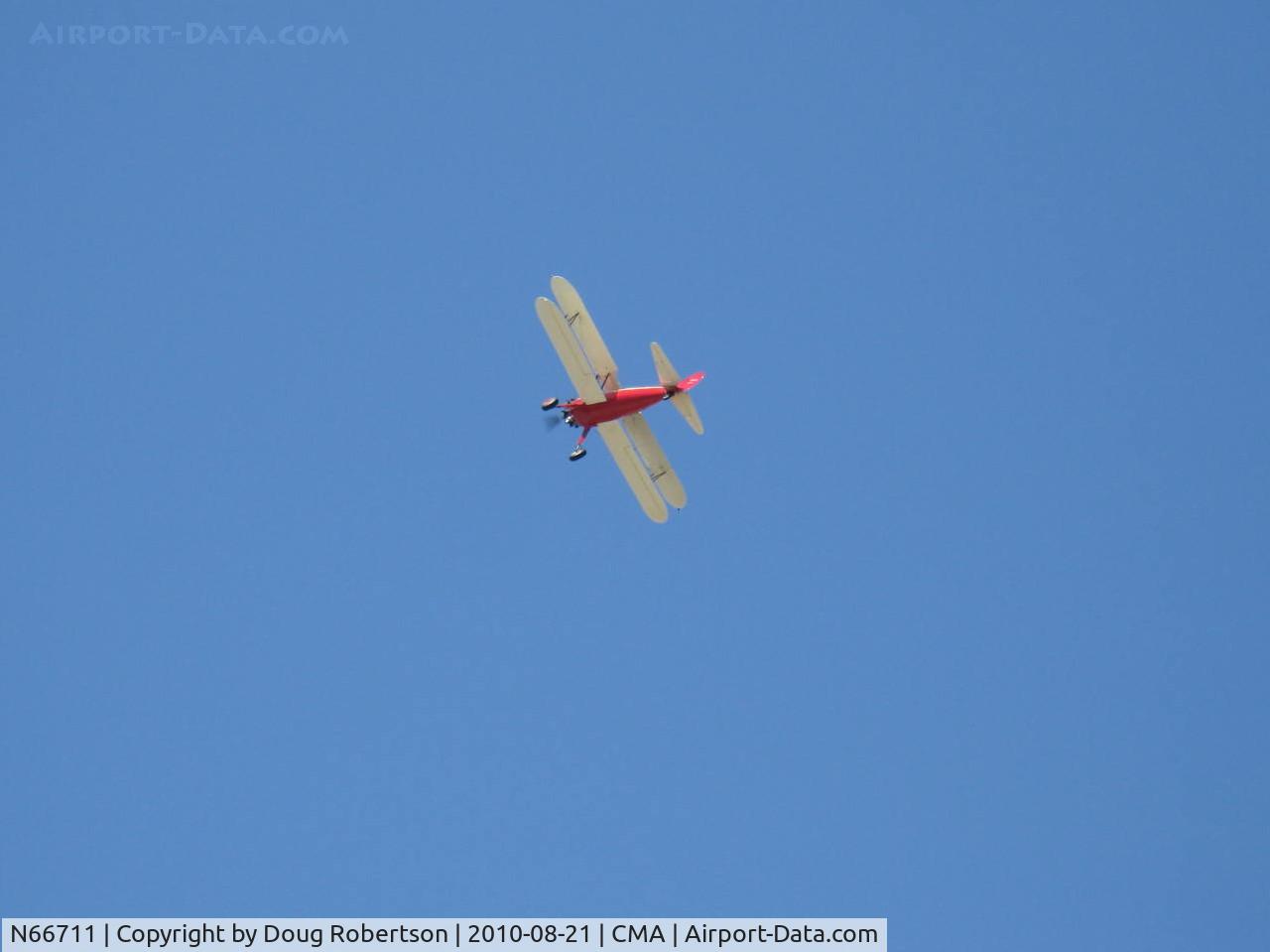 N66711, 1941 Boeing IB75A C/N 75-1675, 1941 Boeing Stearman IB75A, Jacobs R-755 B2 275 Hp upgrade, overflight