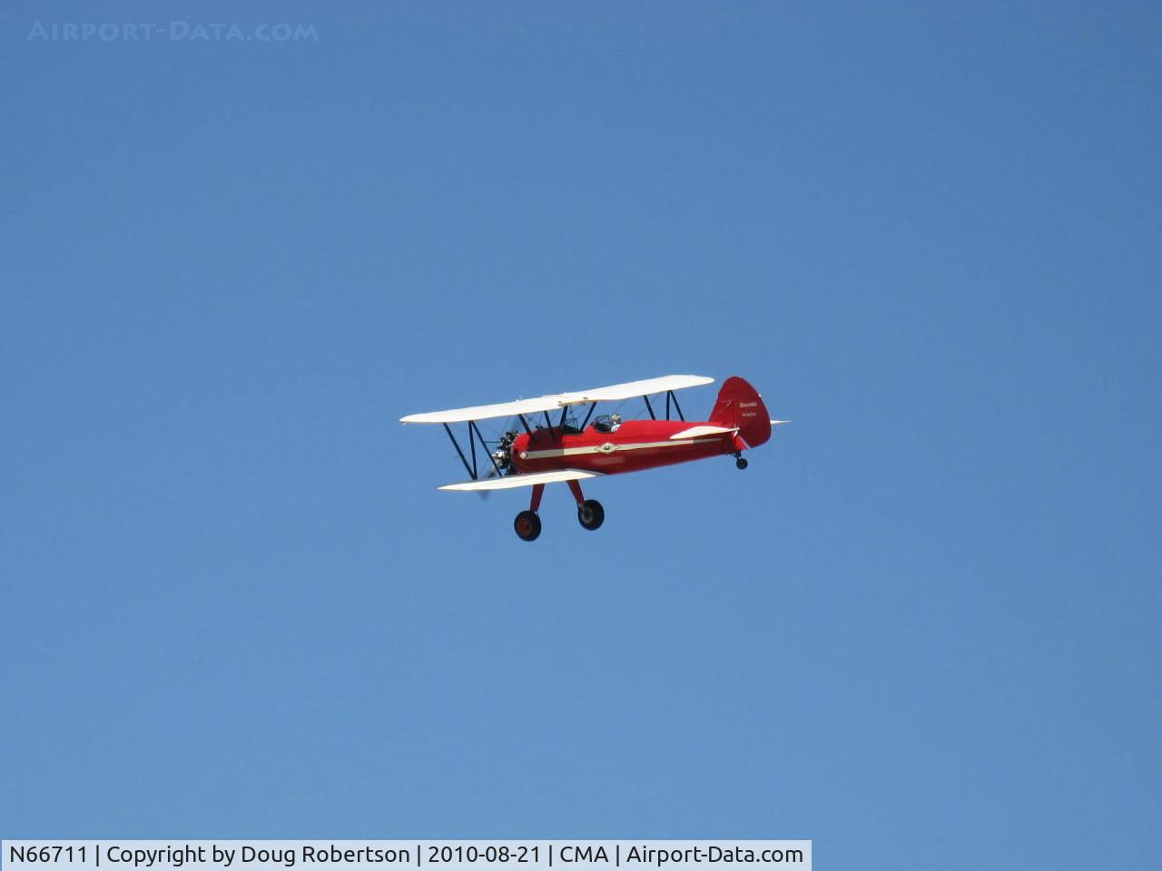 N66711, 1941 Boeing IB75A C/N 75-1675, 1941 Boeing Stearman IB75A, Jacobs R-755 B2 275 Hp, overflight