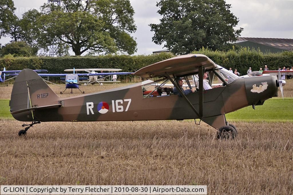 G-LION, 1954 Piper L-21B Super Cub (PA-18-135) C/N 18-3857, 1954 Piper PIPER L21B (MODIFIED), c/n: 18-3857 Serialled R167 at Abbots Bromley Fly-In