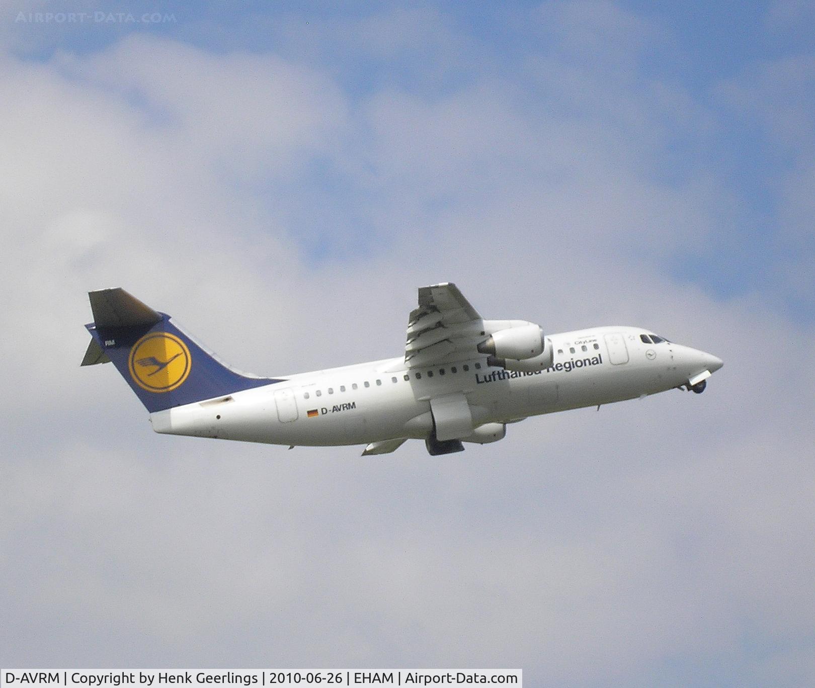 D-AVRM, 1996 British Aerospace Avro 146-RJ85 C/N E.2288, Schiphol Airport  , 26 june 2010