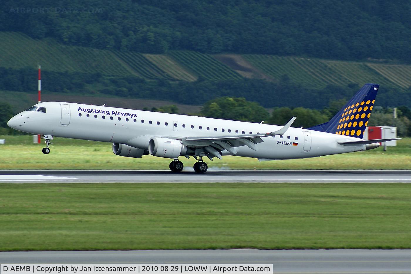 D-AEMB, 2009 Embraer 195LR (ERJ-190-200LR) C/N 19000297, Augsburg @ VIE