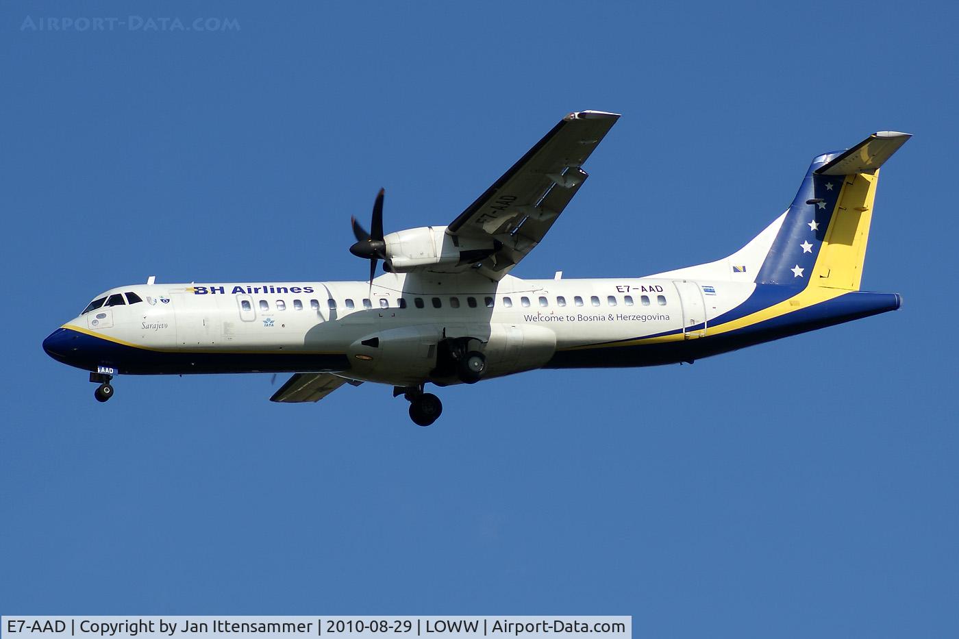 E7-AAD, 1995 ATR 72-212 C/N 464, B&H @ VIE
