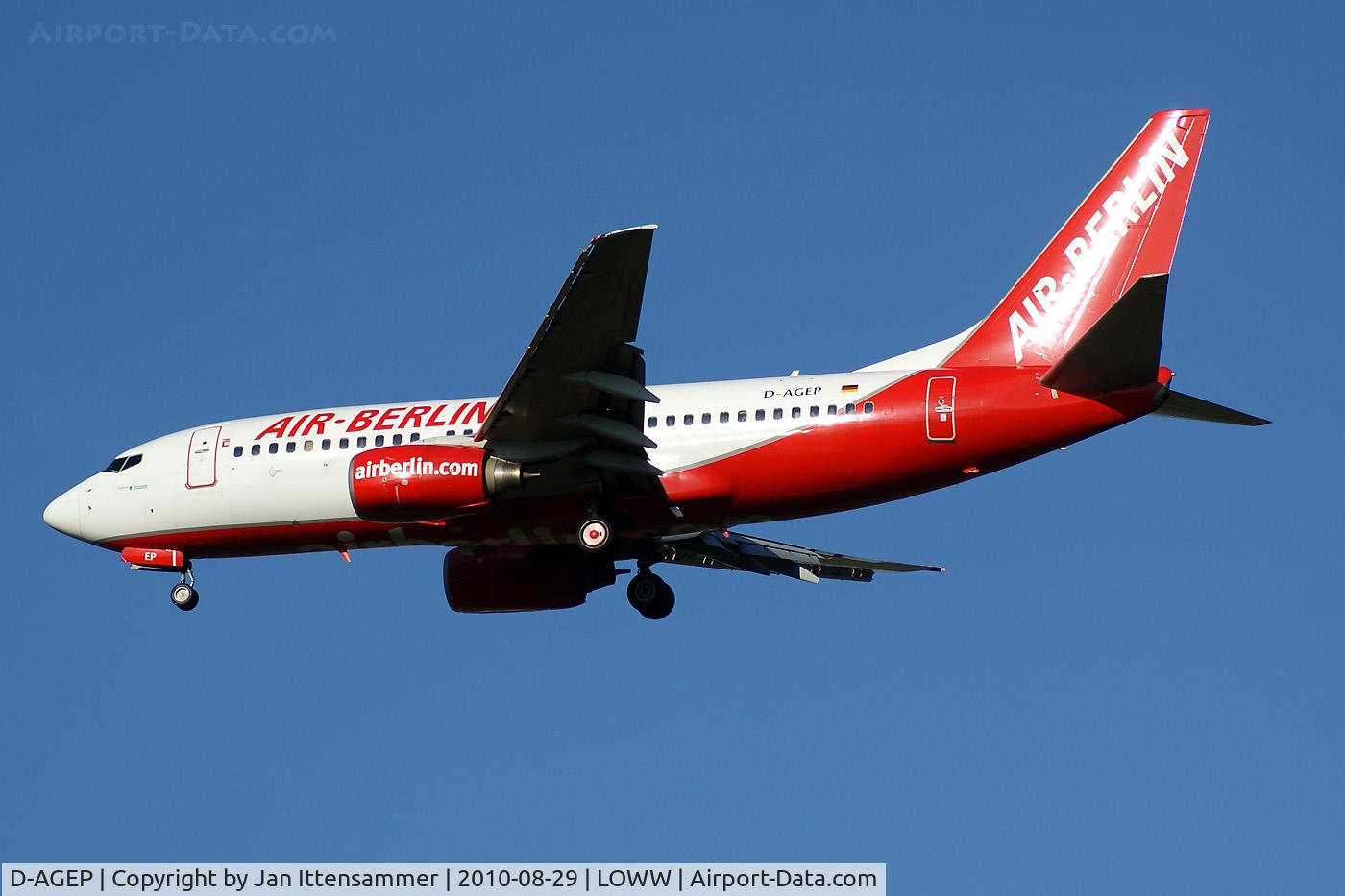 D-AGEP, 1998 Boeing 737-75B C/N 28102, Air Berlin @ VIE