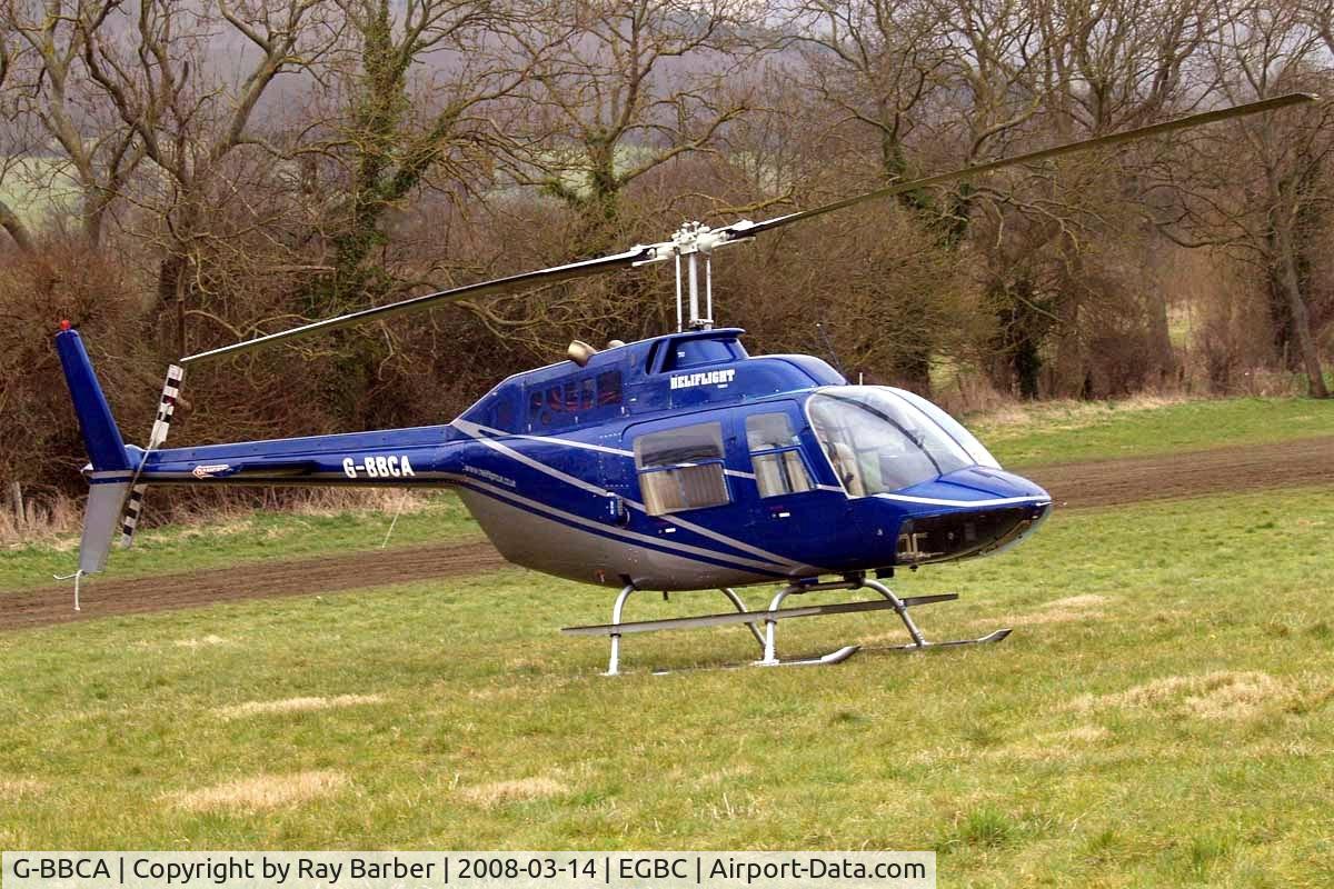 G-BBCA, 1973 Bell 206B JetRanger II C/N 1101, Bell 206B-2 Jet Ranger II [1101] Cheltenham Racecourse~G 14/03/2008.