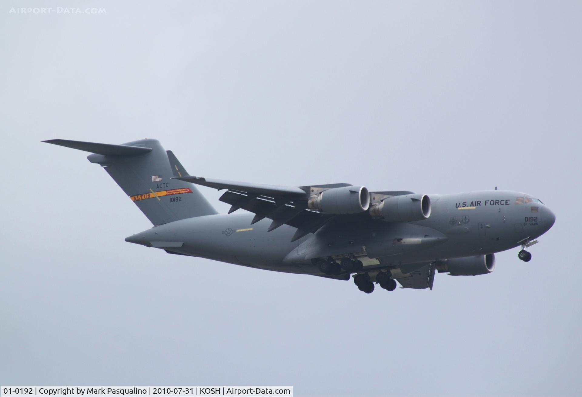 01-0192, 2001 Boeing C-17A Globemaster III C/N P-92, Boeing C-17A