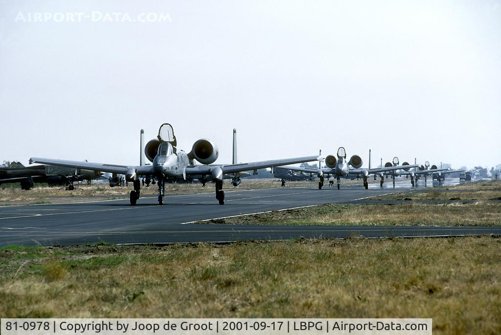 81-0978, 1981 Fairchild Republic A-10A Thunderbolt II C/N A10-0673, massive participation of USAF A-10s in the Co-operative Key exercise.