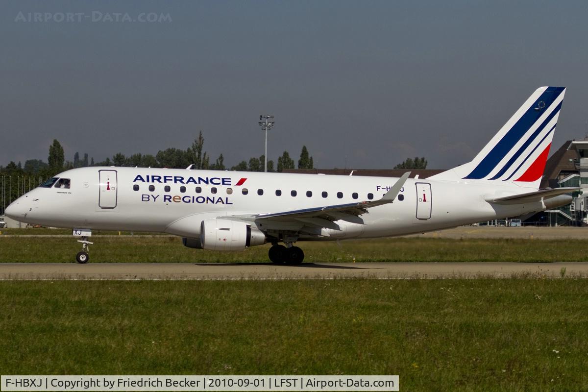 F-HBXJ, 2010 Embraer 170ST (ERJ-170-100ST) C/N 17000312, departing Strasbourg Entzheim