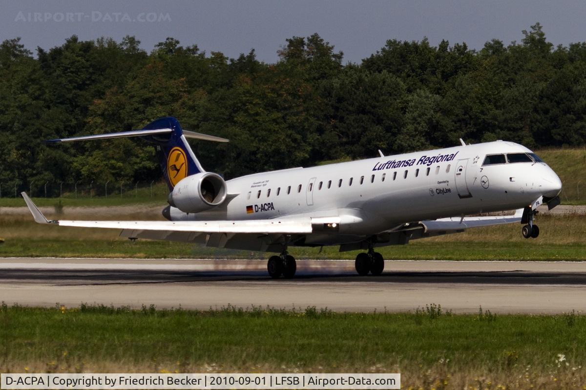 D-ACPA, 2001 Canadair CRJ-701ER (CL-600-2C10) Regional Jet C/N 10012, touchdown