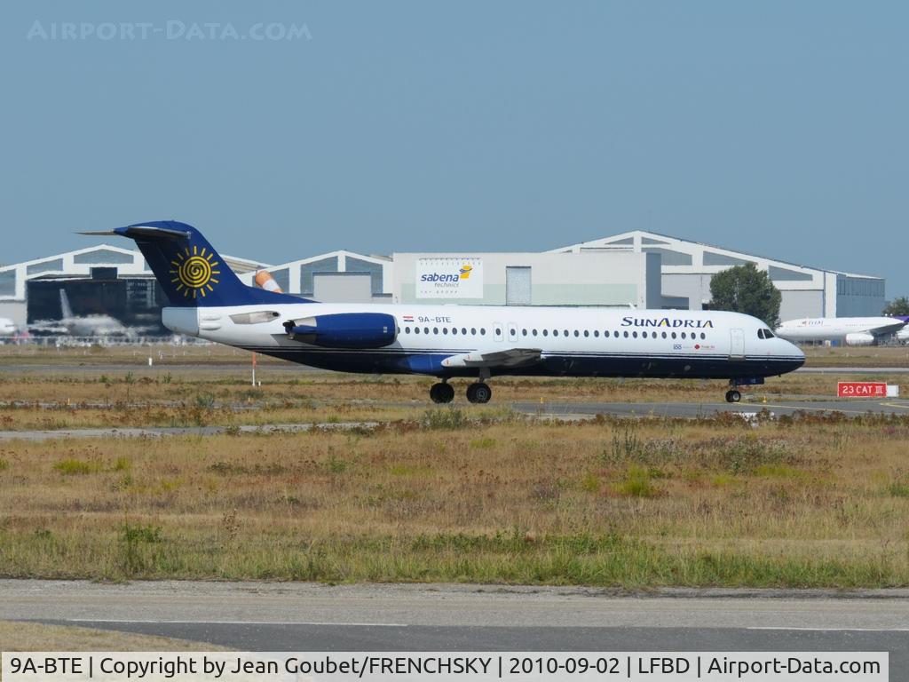 9A-BTE, 1992 Fokker 100 (F-28-0100) C/N 11416, départure runway 23