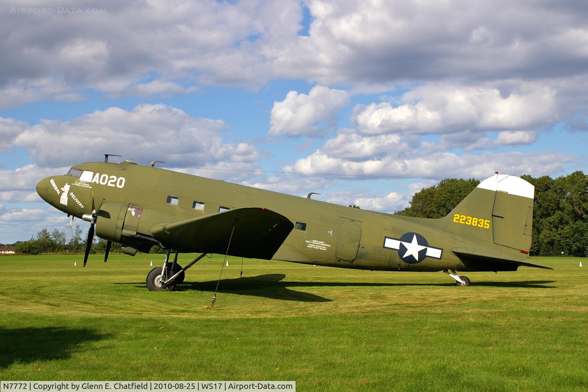 N7772, 1943 Douglas C-49K (DC-3-455) C/N 6338, C-49K 43-76716 at the EAA Museum