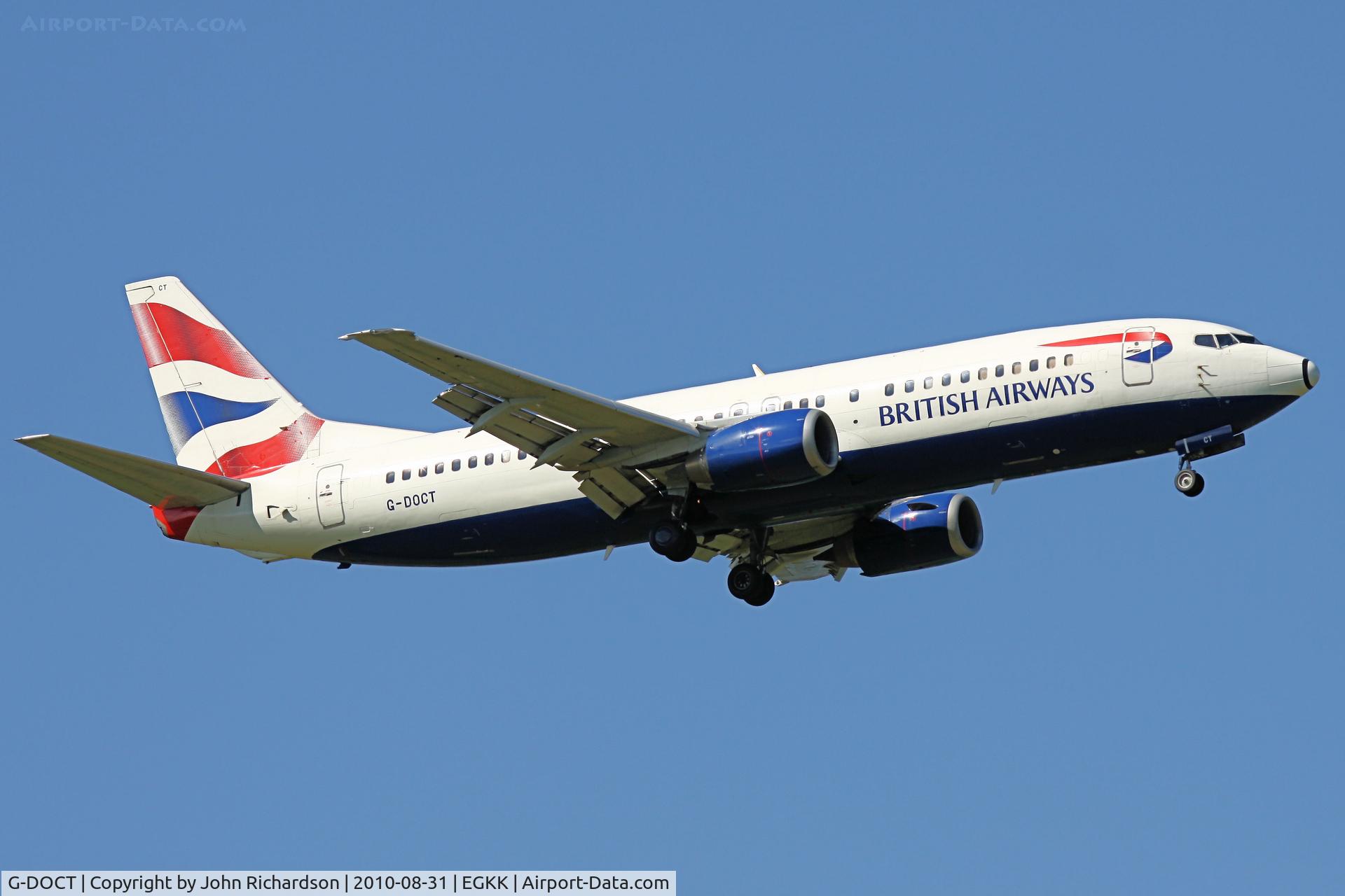 G-DOCT, 1992 Boeing 737-436 C/N 25853, Approach 08R