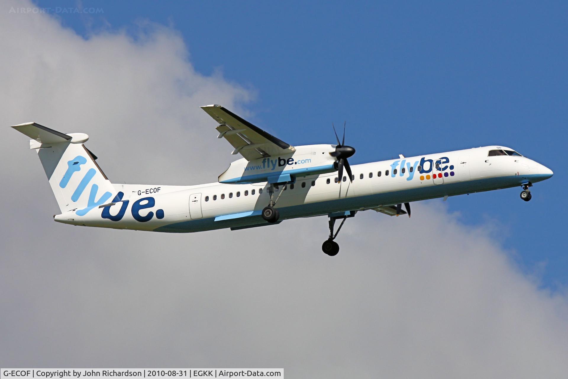 G-ECOF, 2008 De Havilland Canada DHC-8-402Q Dash 8 C/N 4216, Approach 08R
