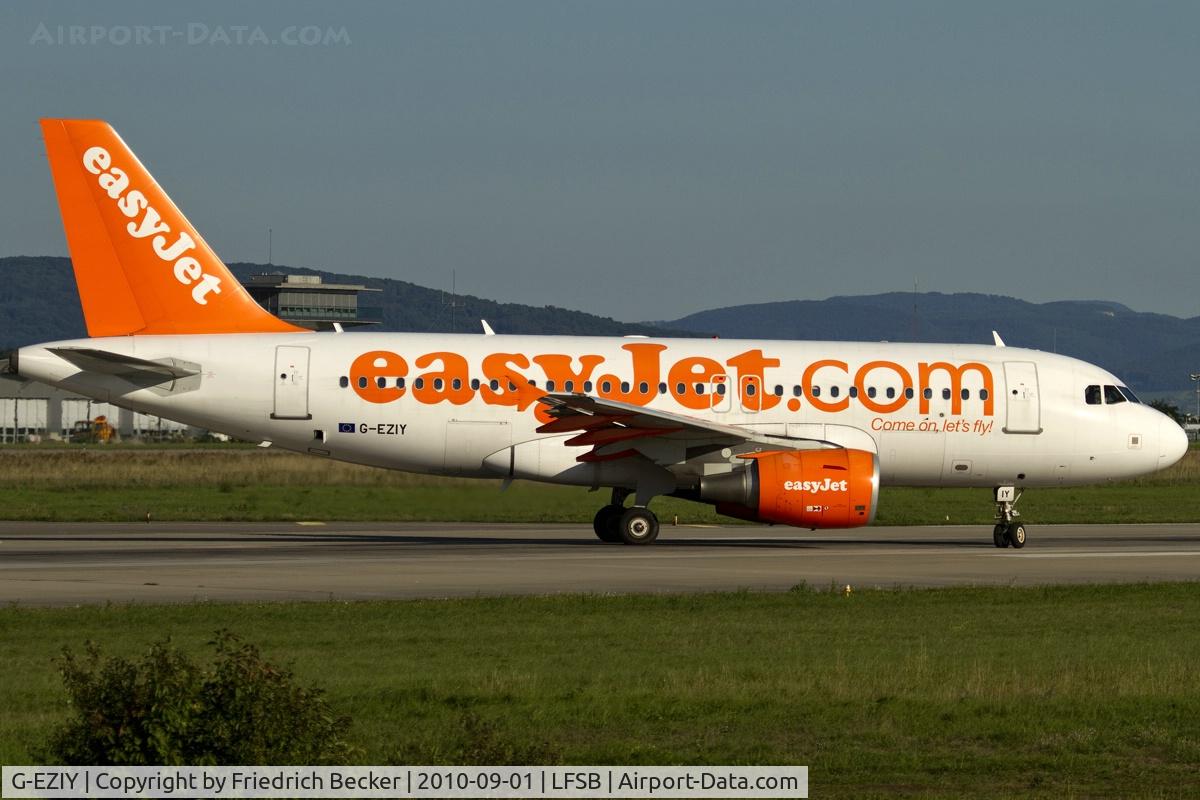 G-EZIY, 2005 Airbus A319-111 C/N 2636, departure from Basel