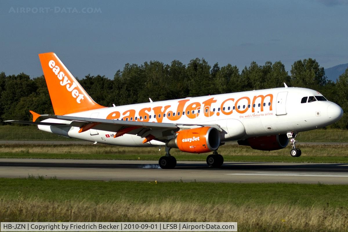 HB-JZN, 2005 Airbus A319-111 C/N 2387, decelerating after touchdown