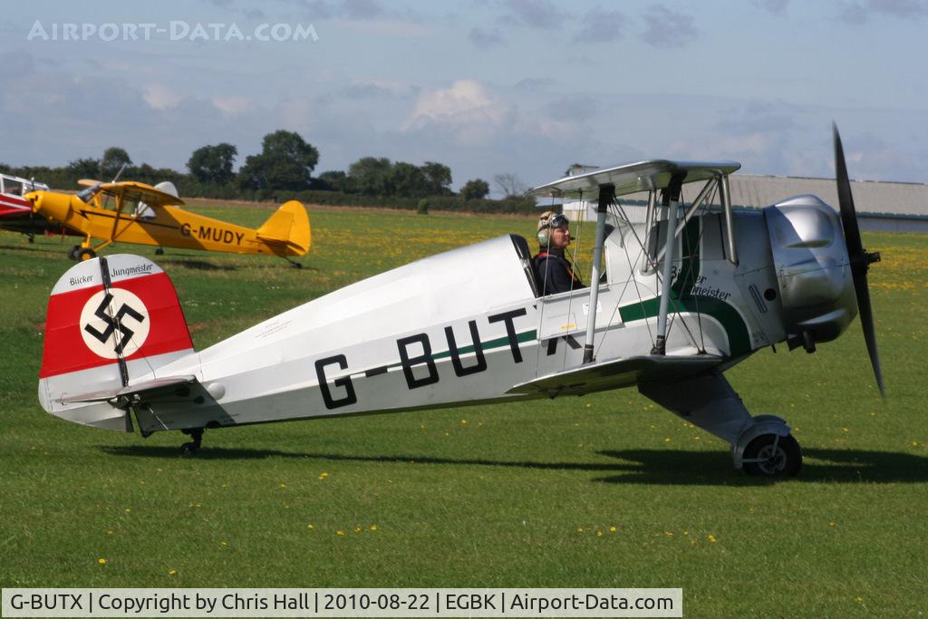 G-BUTX, 1940 Bucker Bu-133C Jungmeister C/N ES.1-4, at the Sywell Airshow