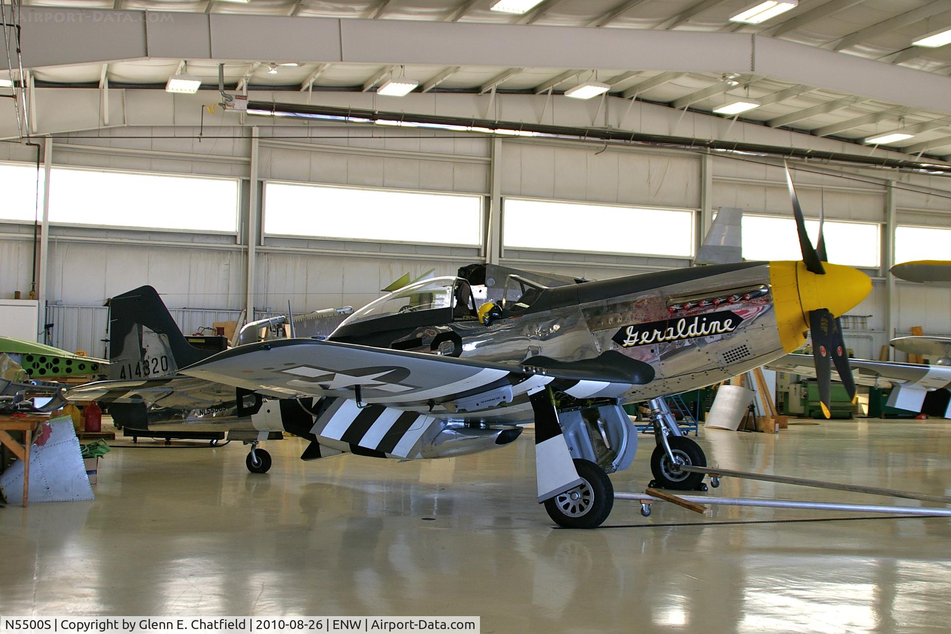 N5500S, 1944 North American F-51D Mustang C/N 44-63655, Parked in the hangar with another P-51, JRFs, J4F