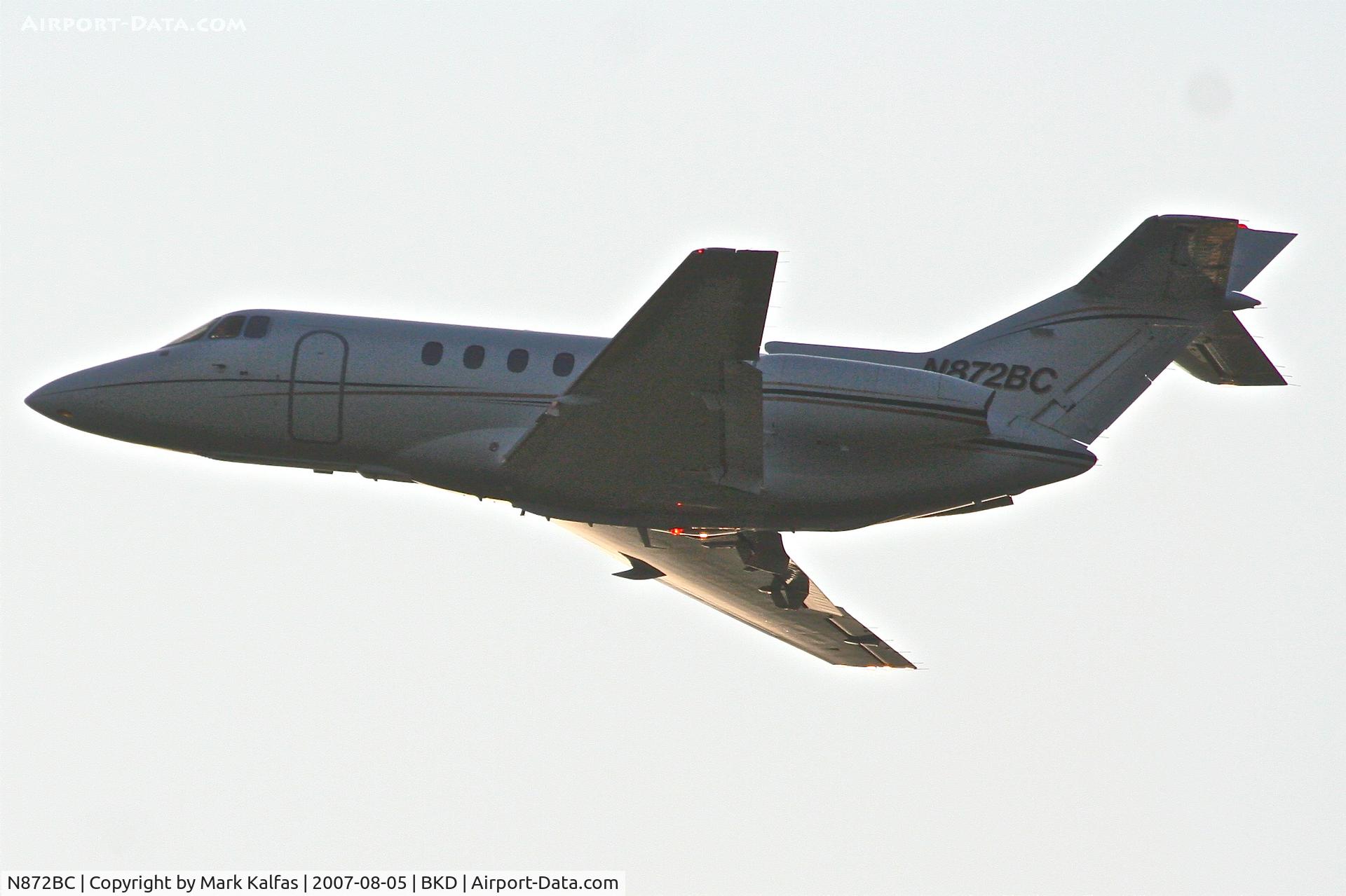 N872BC, 2001 Raytheon Hawker 800XP C/N 258524, BCC AVIATION Raytheon Aircraft Company HAWKER 800XP, N872BC 20R departure KDPA.