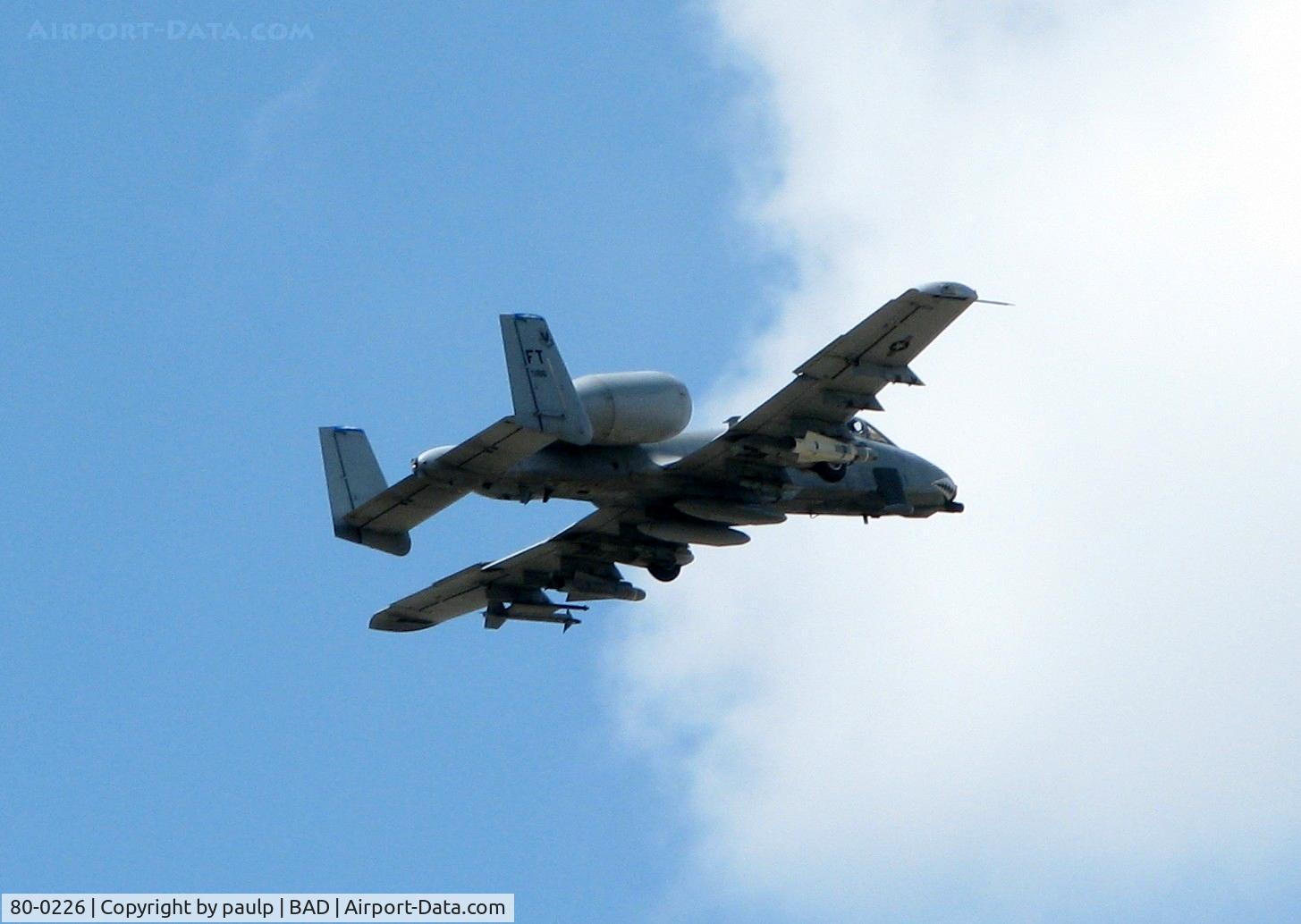 80-0226, 1980 Fairchild Republic A-10A Thunderbolt II C/N A10-0576, A Pope A.F.B. A-10 departing Barksdale A.F.B.