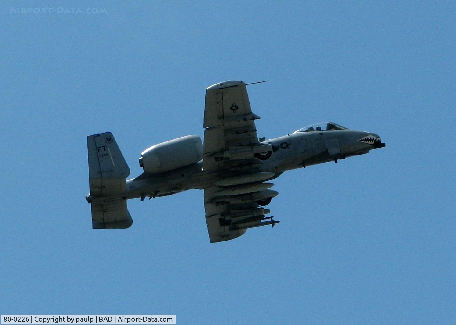 80-0226, 1980 Fairchild Republic A-10A Thunderbolt II C/N A10-0576, A Pope A.F.B. A-10 departing Barksdale A.F.B.