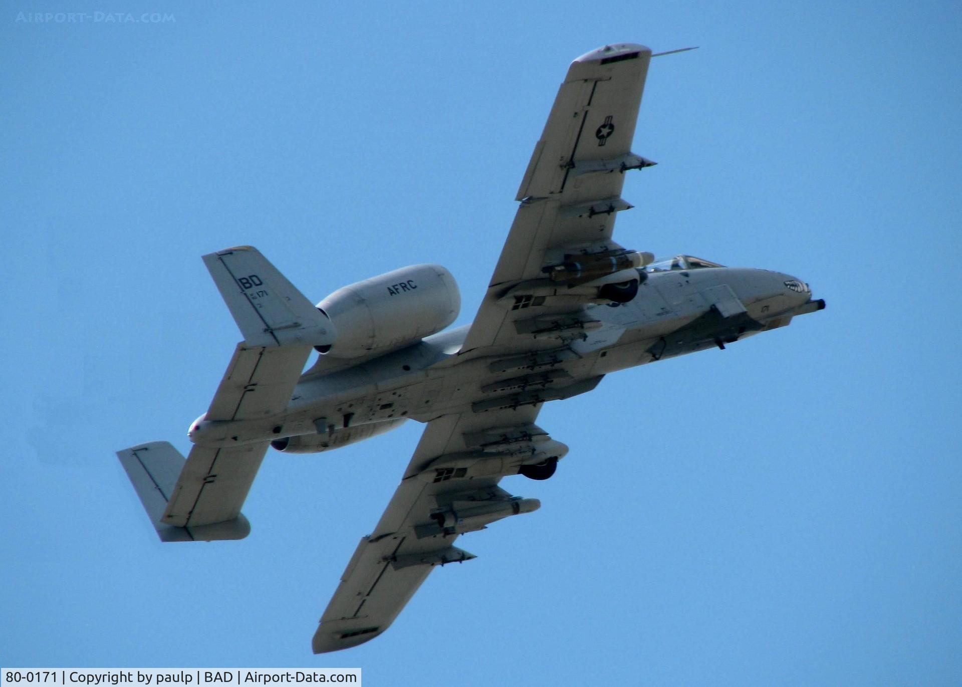80-0171, 1980 Fairchild Republic A-10A Thunderbolt II C/N A10-0521, Taking off from Barksdale A.F.B.