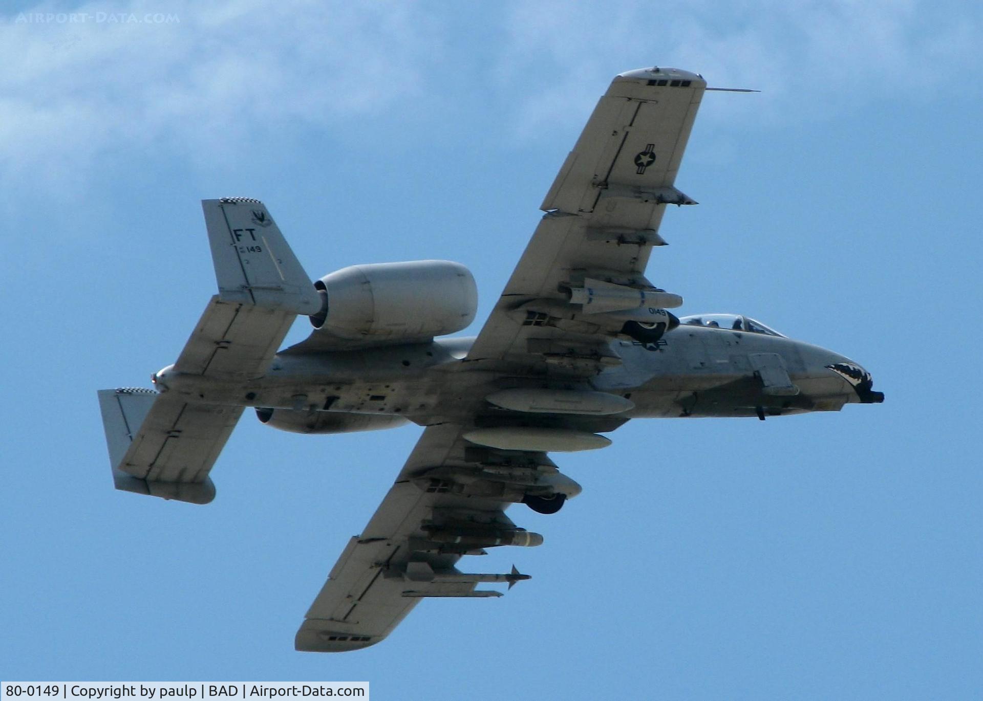80-0149, 1980 Fairchild Republic A-10C Thunderbolt II C/N A10-0499, A Pope A.F.B. A-10 departing Barksdale A.F.B.