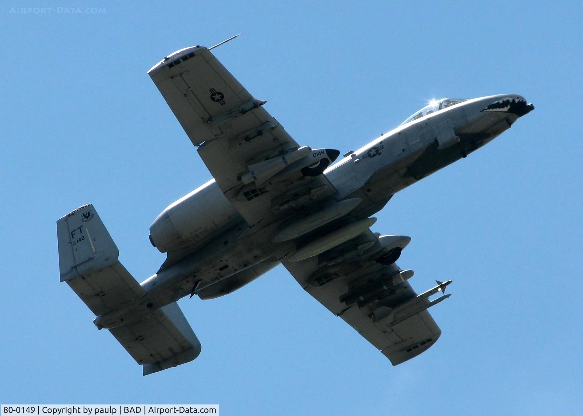 80-0149, 1980 Fairchild Republic A-10C Thunderbolt II C/N A10-0499, A Pope A.F.B. A-10 departing Barksdale A.F.B.