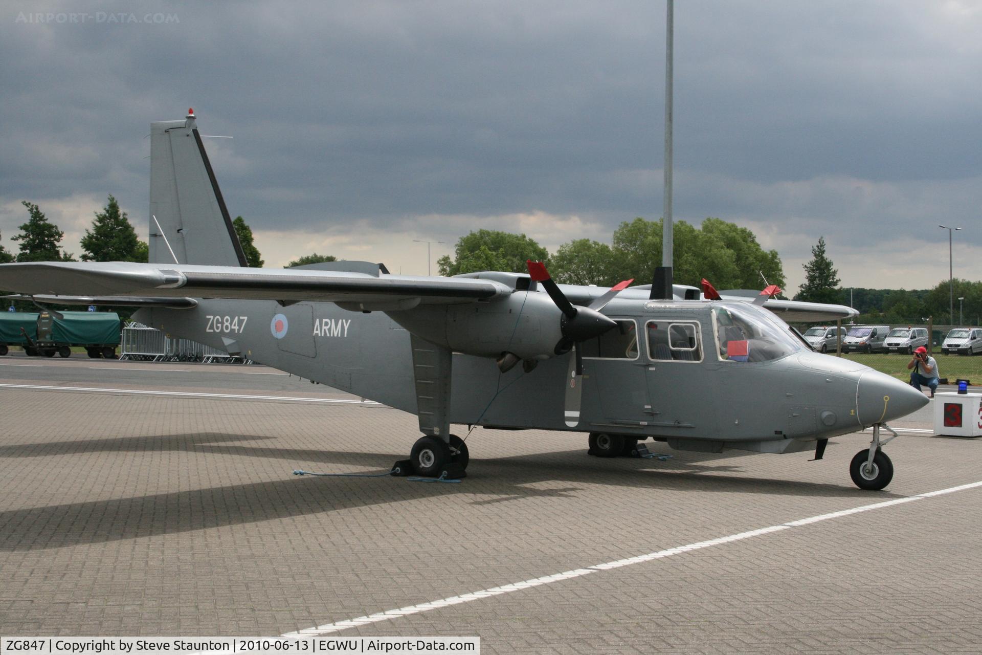 ZG847, Britten-Norman BN-2T Islander AL1 C/N 2196, Taken at RAF Northolt Photocall June 2010