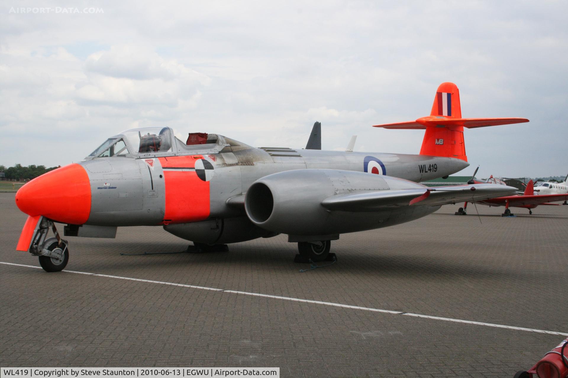 WL419, 1952 Gloster Meteor T.7(Mod) C/N G5/423772, Taken at RAF Northolt Photocall June 2010