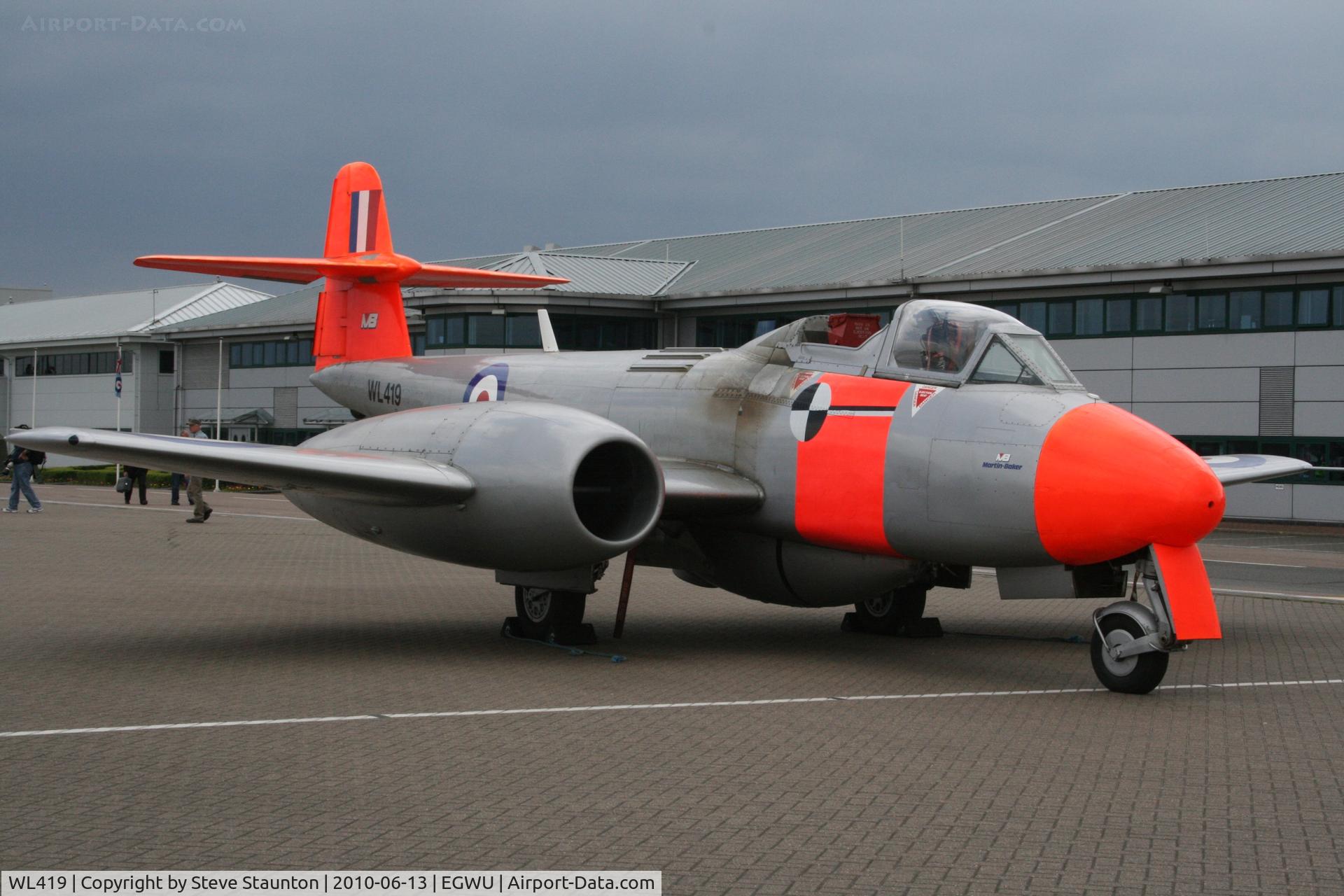 WL419, 1952 Gloster Meteor T.7(Mod) C/N G5/423772, Taken at RAF Northolt Photocall June 2010