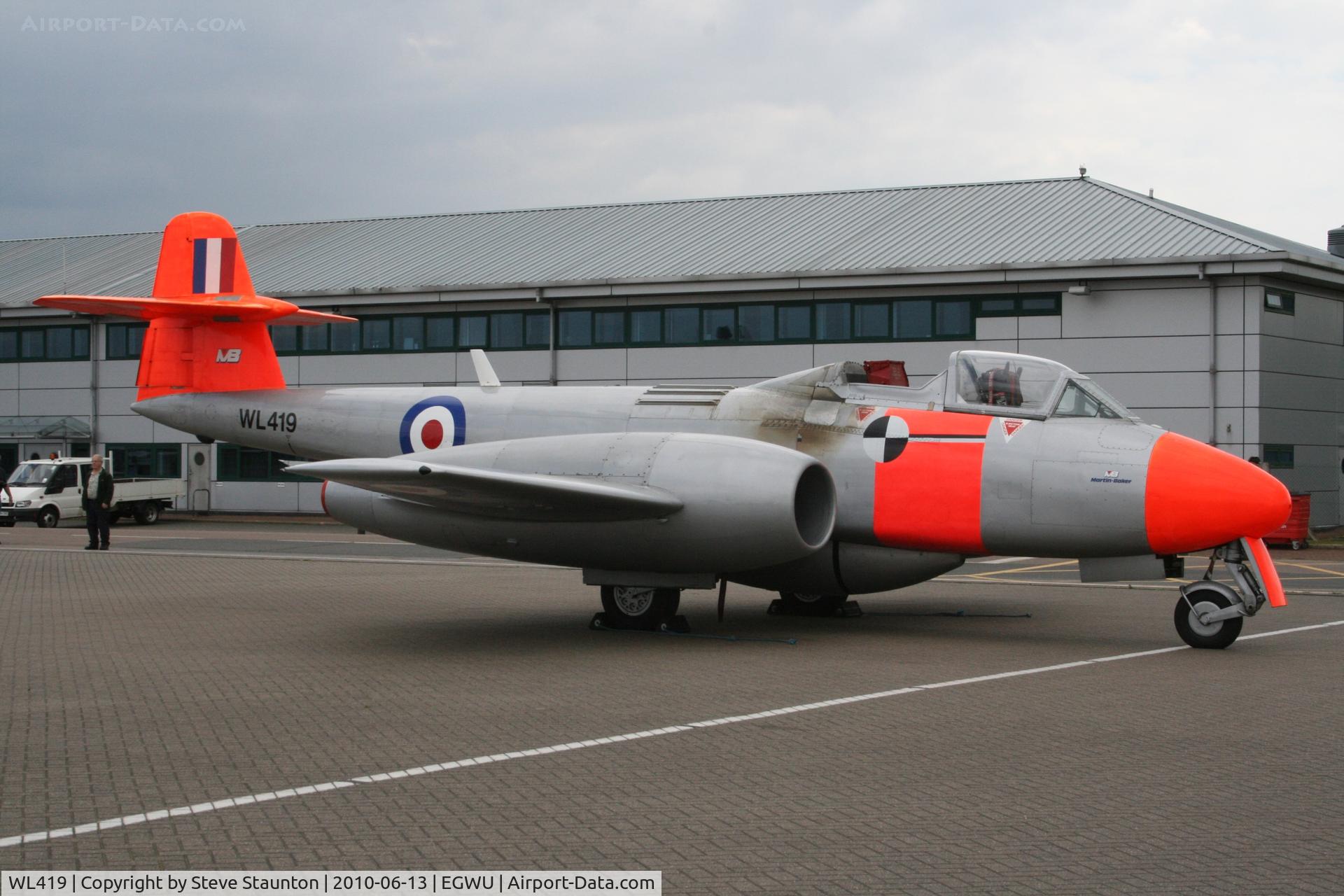 WL419, 1952 Gloster Meteor T.7(Mod) C/N G5/423772, Taken at RAF Northolt Photocall June 2010