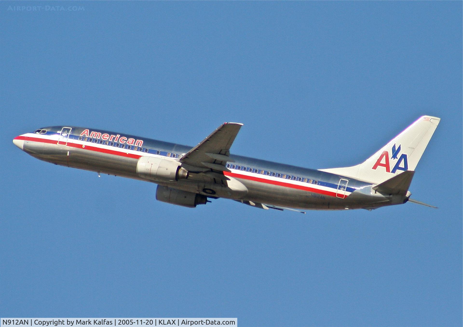 N912AN, 1999 Boeing 737-823 C/N 29513, American Airlines Boeing 737-823, N912AN 25R departure KLAX.