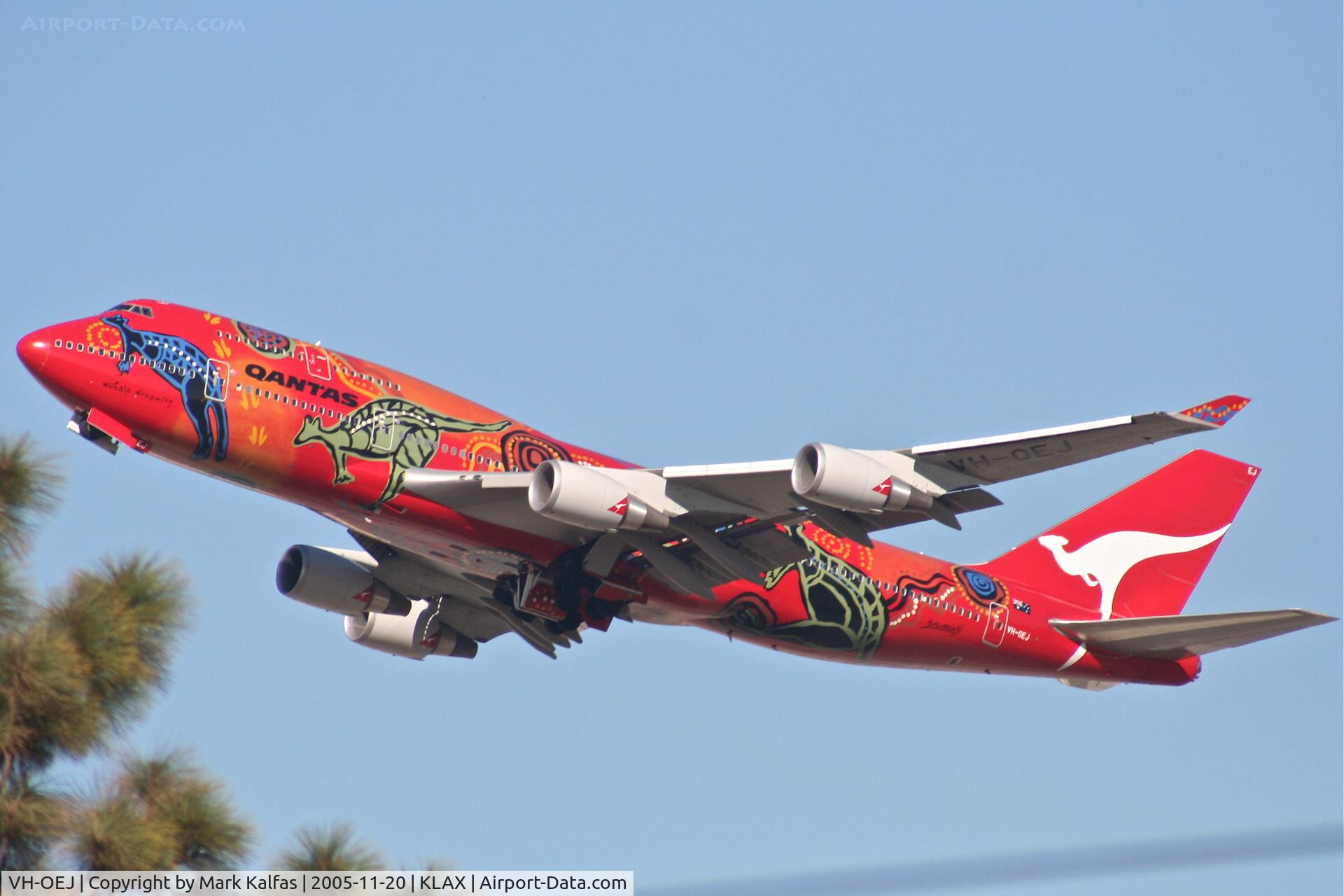 VH-OEJ, 2003 Boeing 747-438/ER C/N 32914, Qantas Boeing 747-438, VH-OEJ 25R departure KLAX.
