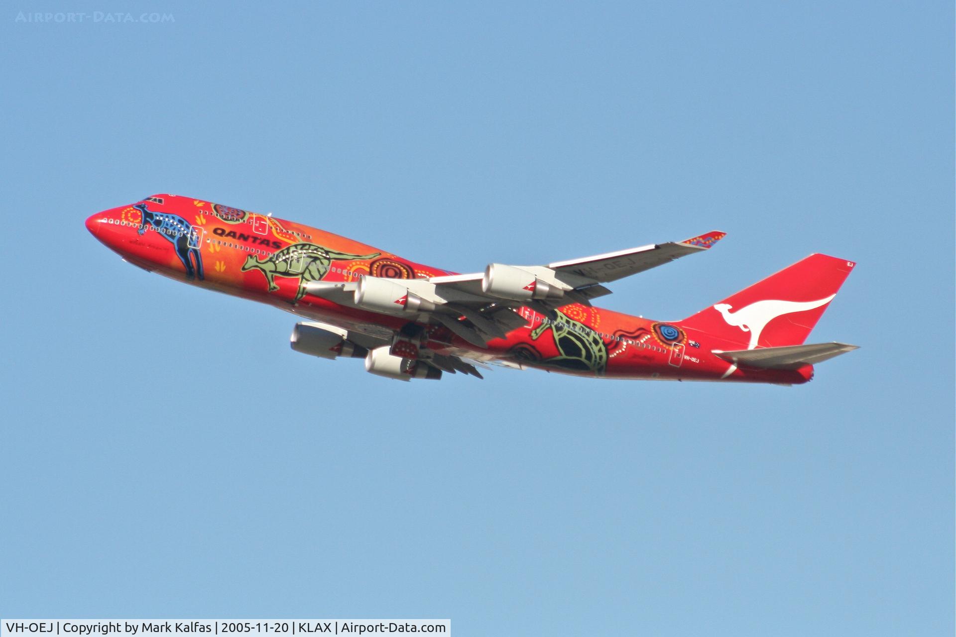VH-OEJ, 2003 Boeing 747-438/ER C/N 32914, Qantas Boeing 747-438, VH-OEJ 25R departure KLAX.