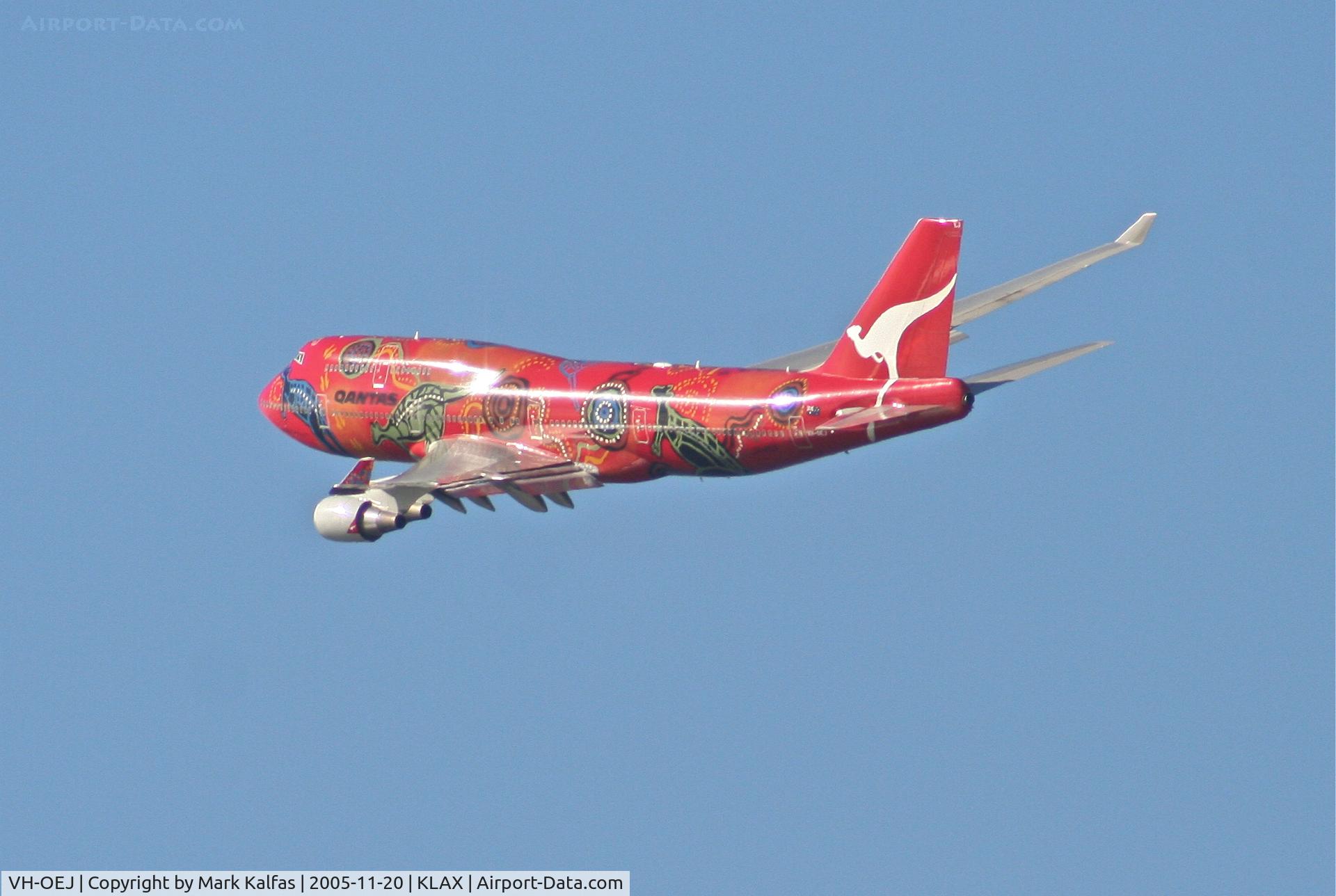 VH-OEJ, 2003 Boeing 747-438/ER C/N 32914, Qantas Boeing 747-438, VH-OEJ 25R departure KLAX.