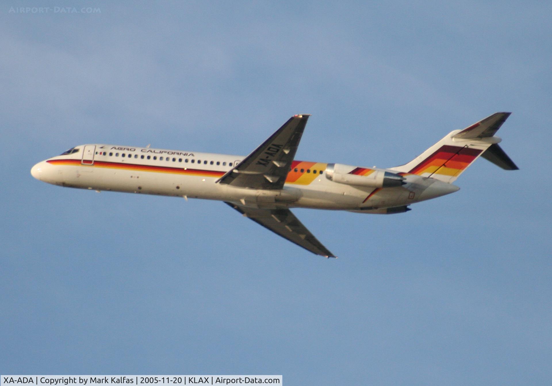 XA-ADA, 1979 McDonnell Douglas DC-9-32 C/N 48112, AERO CALIFORNIA Mcdonnell Douglas DC-9-32, XA-ADA climbing out 25R KLAX.