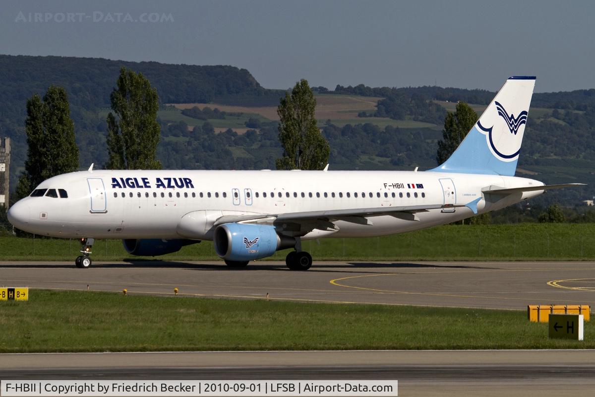 F-HBII, 2009 Airbus A320-214 C/N 3852, taxying to the active