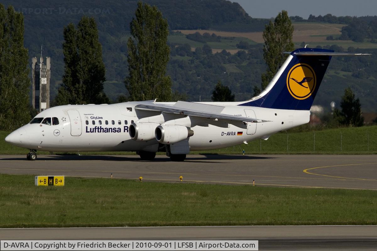 D-AVRA, 1994 British Aerospace Avro 146-RJ85 C/N E.2256, taxying to the active