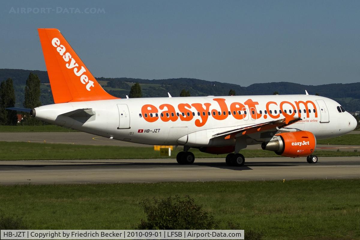 HB-JZT, 2005 Airbus A319-112 C/N 2420, departure from Basel