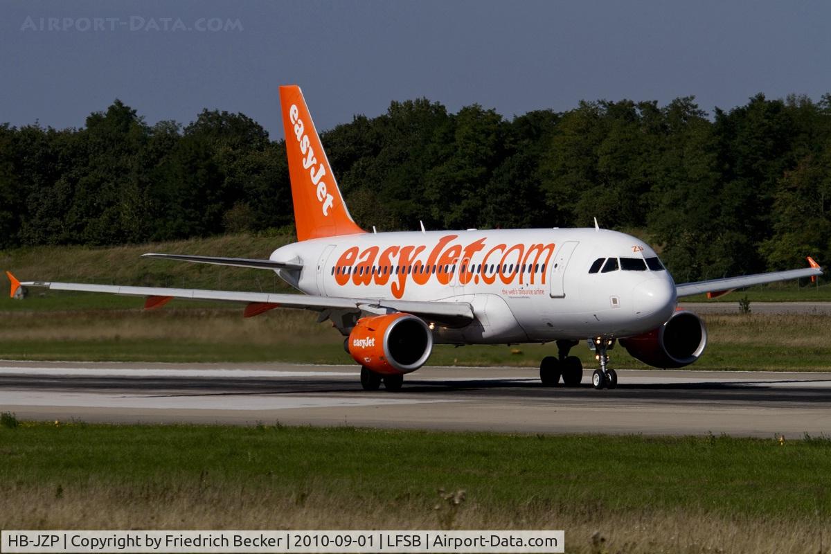 HB-JZP, 2005 Airbus A319-111 C/N 2427, departure from Basel