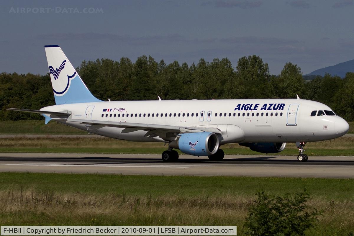 F-HBII, 2009 Airbus A320-214 C/N 3852, departure from Basel
