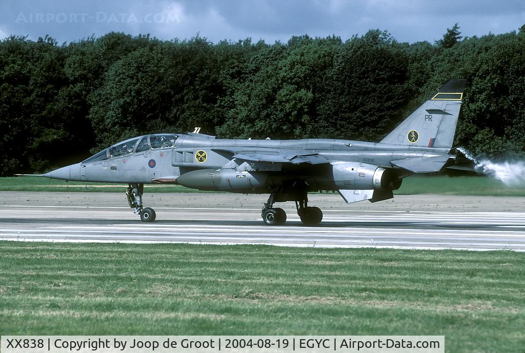 XX838, 1975 Sepecat Jaguar T.2A C/N B.26, When the Jaguars were preparing for take off it was normal to see the fuel tanks overflow.