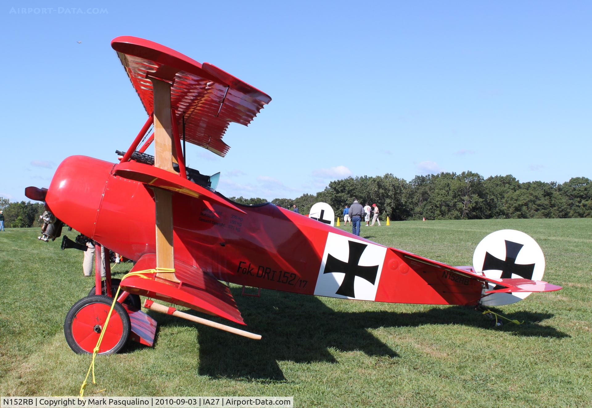 N152RB, 1978 Fokker DR-1 TRIPLANE C/N 20936, Folker DR-1