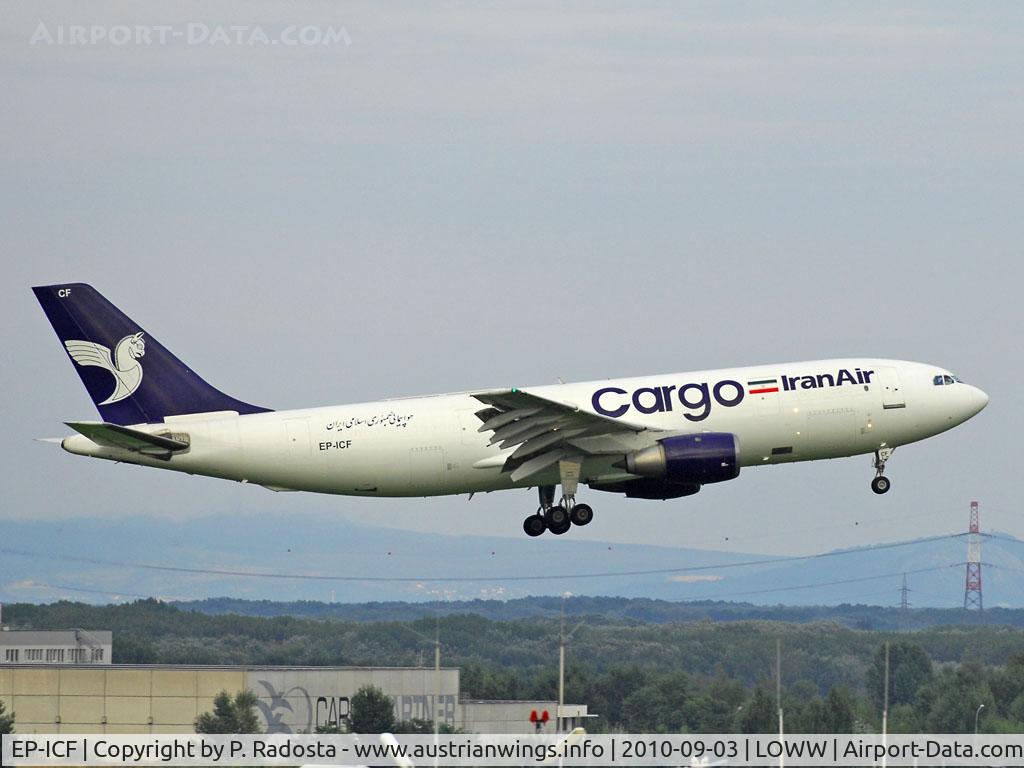 EP-ICF, 1982 Airbus A300B4-203 C/N 173, On the way from FRA to THR. Fuel stop at VIE