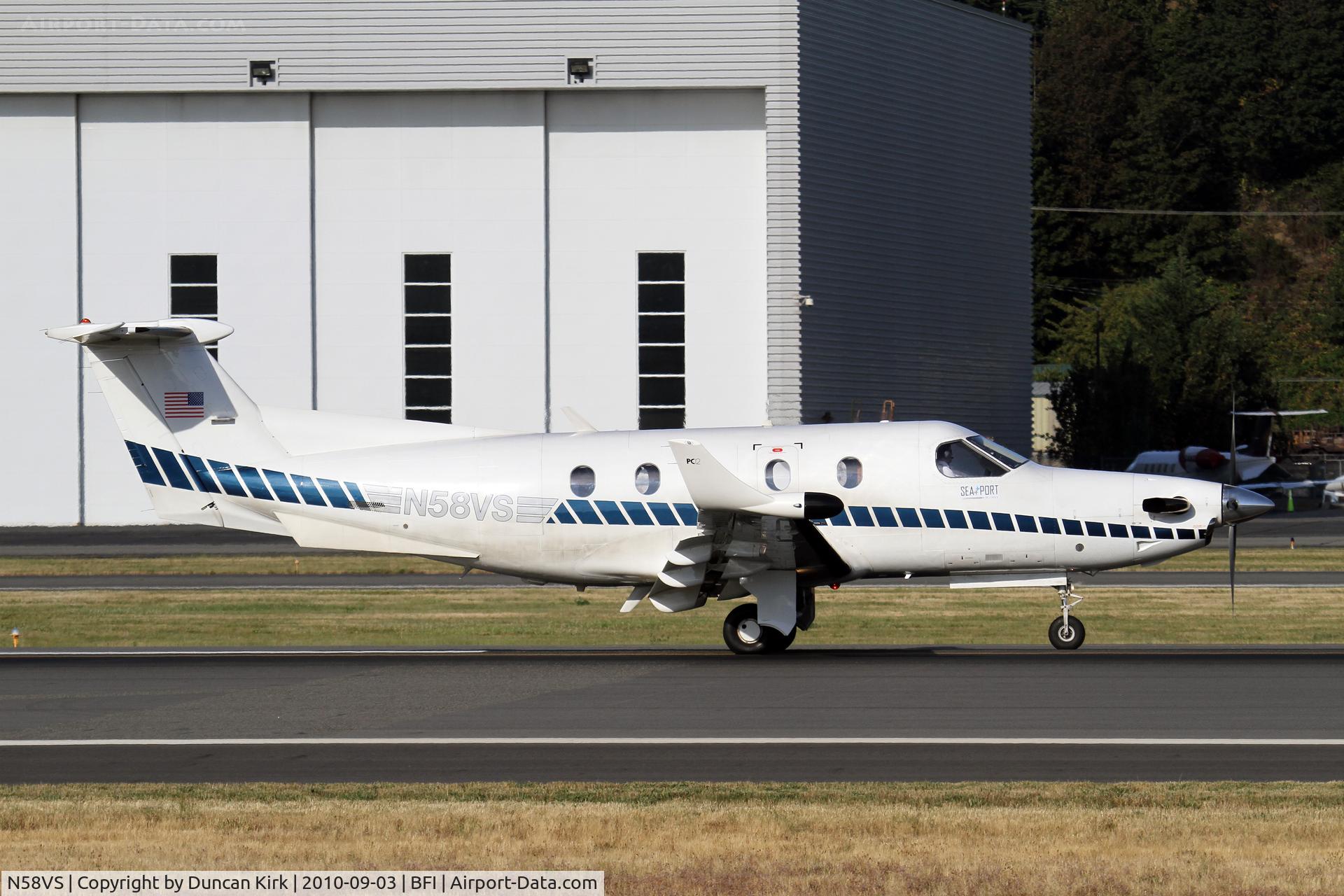 N58VS, 2000 Pilatus PC-12/45 C/N 341, Seaport Airlines operates scheduled flights from BFI