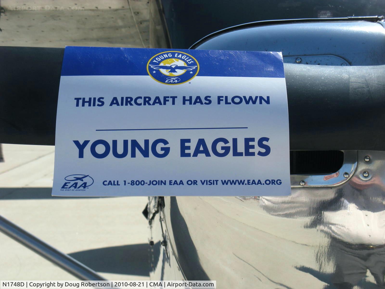 N1748D, 1951 Cessna 170A C/N 20191, 1951 Cessna 170A, Continental C145 145 Hp, Young Eagles ride provider