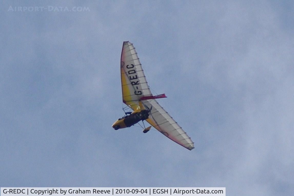 G-REDC, 1999 Pegasus Quantum 15-912 C/N 7572, Flying over Norwich Airport.
