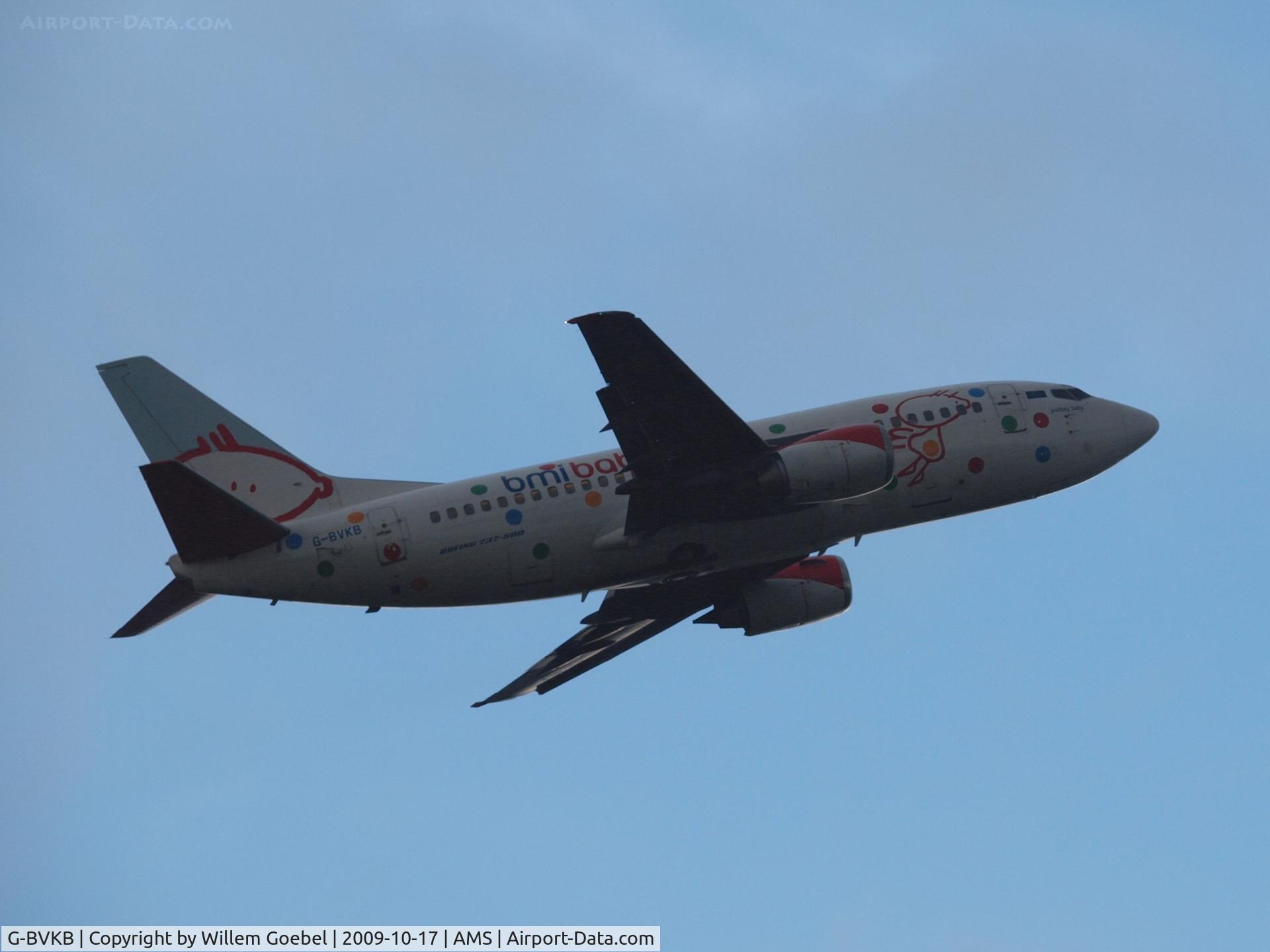 G-BVKB, 1994 Boeing 737-59D C/N 27268, Take off from Schiphol Airport